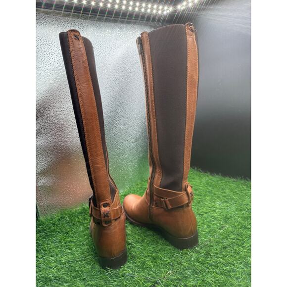Frye Cognac -Leather- Riding Boots- Size 5.5 W - Picture 5 of 9